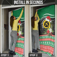 Vanuatu Pig's Tusk Meri Krismas! Door Cover Vanuatuan Sand Drawing Pattern - Polynesian Pride