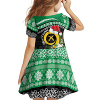 Vanuatu Pig's Tusk Meri Krismas! Family Matching Off The Shoulder Long Sleeve Dress and Hawaiian Shirt Vanuatuan Sand Drawing Pattern LT9 - Polynesian Pride