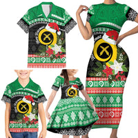 Vanuatu Pig's Tusk Meri Krismas! Family Matching Short Sleeve Bodycon Dress and Hawaiian Shirt Vanuatuan Sand Drawing Pattern LT9 - Polynesian Pride