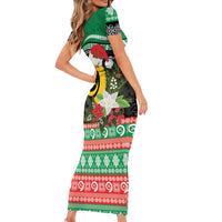 Vanuatu Pig's Tusk Meri Krismas! Family Matching Short Sleeve Bodycon Dress and Hawaiian Shirt Vanuatuan Sand Drawing Pattern LT9 - Polynesian Pride