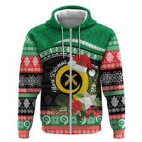 Vanuatu Pig's Tusk Meri Krismas! Hoodie Vanuatuan Sand Drawing Pattern - Polynesian Pride