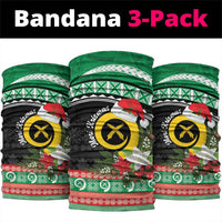 Vanuatu Pig's Tusk Meri Krismas! Neck Gaiter Vanuatuan Sand Drawing Pattern - Polynesian Pride