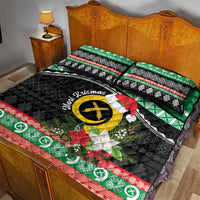 Vanuatu Pig's Tusk Meri Krismas! Quilt Bed Set Vanuatuan Sand Drawing Pattern - Polynesian Pride