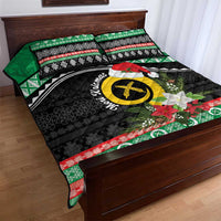Vanuatu Pig's Tusk Meri Krismas! Quilt Bed Set Vanuatuan Sand Drawing Pattern - Polynesian Pride