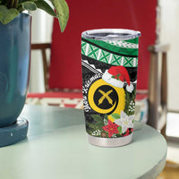 Vanuatu Pig's Tusk Meri Krismas! Tumbler Cup Vanuatuan Sand Drawing Pattern - Polynesian Pride