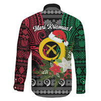 Vanuatu Pig's Tusk Meri Krismas! Family Matching Off The Shoulder Long Sleeve Dress and Hawaiian Shirt Vanuatuan Ancient Art Spirit LT9 - Polynesian Pride