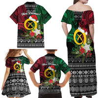 Vanuatu Pig's Tusk Meri Krismas! Family Matching Off Shoulder Maxi Dress and Hawaiian Shirt Vanuatuan Ancient Art Spirit LT9 - Polynesian Pride