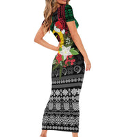 Vanuatu Pig's Tusk Meri Krismas! Family Matching Short Sleeve Bodycon Dress and Hawaiian Shirt Vanuatuan Ancient Art Spirit - Polynesian Pride