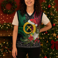 Vanuatu Pig's Tusk Meri Krismas! Christmas Knitted V-Neck Vest Vanuatuan Ancient Art Spirit LT9 - Polynesian Pride