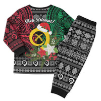Vanuatu Pig's Tusk Meri Krismas! Christmas Pajama Set Vanuatuan Ancient Art Spirit LT9 - Polynesian Pride