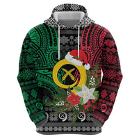Vanuatu Pig's Tusk Meri Krismas! Zip Hoodie Vanuatuan Ancient Art Spirit LT9 - Polynesian Pride