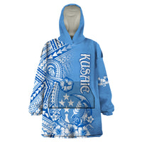 Kosrae Constitution Day Personalised Wearable Blanket Hoodie Kusaie Hook Tattoo Special Polynesian Pattern LT9 One Size Blue - Polynesian Pride