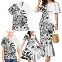 Ia Orana Tahiti Personalised Family Matching Mermaid Dress and Hawaiian Shirt French Polynesia Hook Tattoo Special White Color LT9 - Polynesian Pride