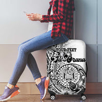 Ia Orana Tahiti Personalised Luggage Cover French Polynesia Hook Tattoo Special White Color LT9 - Polynesian Pride