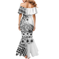 Ia Orana Tahiti Personalised Mermaid Dress French Polynesia Hook Tattoo Special White Color LT9 - Polynesian Pride