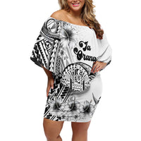 Ia Orana Tahiti Personalised Off Shoulder Short Dress French Polynesia Hook Tattoo Special White Color LT9