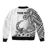 Ia Orana Tahiti Personalised Sleeve Zip Bomber Jacket French Polynesia Hook Tattoo Special White Color LT9
