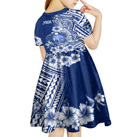 Nauru Independence Personalised Kid Short Sleeve Dress Naoero Hook Tattoo Special Polynesian Pattern LT9 - Polynesian Pride