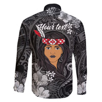 New Zealand Custom Women's Day Family Matching Short Sleeve Bodycon Dress and Hawaiian Shirt Maori Girl Feathers of Hope - Black LT9 - Polynesian Pride