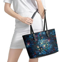 New Zealand Matariki Pohutukawa Leather Tote Bag Te Mauri te Ora