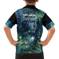 New Zealand Matariki Tupuanuku Family Matching Off The Shoulder Long Sleeve Dress and Hawaiian Shirt Te Wā o te Hauhake