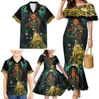New Zealand Matariki Family Matching Mermaid Dress and Hawaiian Shirt Rongo Mori Wellbeing and Good Luck LT9 - Polynesian Pride