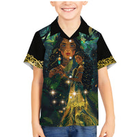 New Zealand Matariki Family Matching Mermaid Dress and Hawaiian Shirt Rongo Mori Wellbeing and Good Luck LT9 Son's Shirt Art - Polynesian Pride