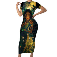 New Zealand Matariki Family Matching Short Sleeve Bodycon Dress and Hawaiian Shirt Rongo Mori Wellbeing and Good Luck LT9 Mom's Dress Art - Polynesian Pride