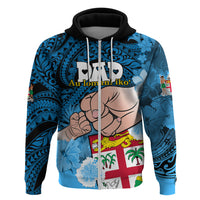 Custom Dads Day Fiji Hoodie Dad Au Lomani Iko Polynesian Flowers Tribal LT9 Zip Hoodie Blue - Polynesian Pride