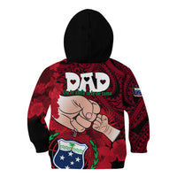 Fathers Day Polynesian Islands Samoa Kid Hoodie Dad Ou Te Alofa Ia Te Oe Tama - Red Polynesian Flowers Tribal LT9 - Polynesian Pride