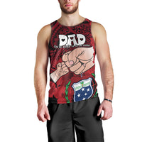 Dads Day Samoa Men Tank Top Dad Ou Te Alofa Ia Te Oe Tama - Red Polynesian Flowers Tribal LT9 - Polynesian Pride