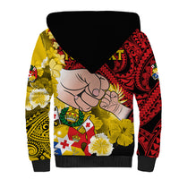 Personalised Fathers Day Polynesian Islands Tonga Sherpa Hoodie Dad Ofa lahi atu - Polynesian Flowers Tribal LT9 - Polynesian Pride