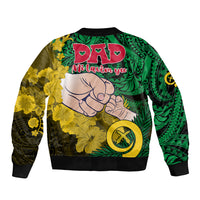 Fathers Day Polynesian Islands Vanuatu Sleeve Zip Bomber Jacket Dad Mi lavem yu - Polynesian Flowers Tribal LT9 - Polynesian Pride