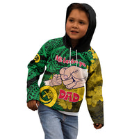 Personalised Dads Day Vanuatu Kid Hoodie Dad Mi lavem yu - Polynesian Flowers Tribal LT9 - Polynesian Pride