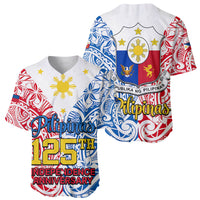 Polynesian Philippines Baseball Jersey Pilipinas Flag Style for 125th Independence Anniversary White LT9 - Polynesian Pride