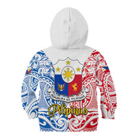 Polynesian Philippines Kid Hoodie Pilipinas Flag Style for 125th Independence Anniversary White LT9 - Polynesian Pride