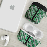 New Zealand Maori Niho Taniwha AirPods Case Kakariki Mangopare and Puhoro Pattern - Polynesian Pride