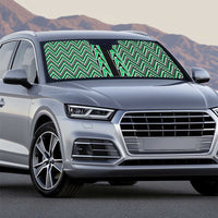 New Zealand Maori Niho Taniwha Auto Sun Shade Kakariki Mangopare and Puhoro Pattern - Polynesian Pride