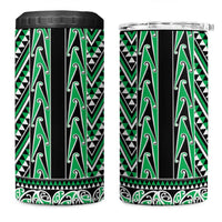 New Zealand Maori Niho Taniwha 4 in 1 Can Cooler Tumbler Kakariki Mangopare and Puhoro Pattern LT9 One Size: 16 oz Green - Polynesian Pride
