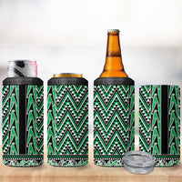 New Zealand Maori Niho Taniwha 4 in 1 Can Cooler Tumbler Kakariki Mangopare and Puhoro Pattern LT9 - Polynesian Pride