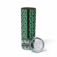 New Zealand Maori Niho Taniwha Skinny Tumbler Kakariki Mangopare and Puhoro Pattern LT9 - Polynesian Pride