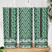 New Zealand Maori Niho Taniwha Skinny Tumbler Kakariki Mangopare and Puhoro Pattern LT9 - Polynesian Pride