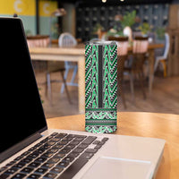 New Zealand Maori Niho Taniwha Skinny Tumbler Kakariki Mangopare and Puhoro Pattern LT9 - Polynesian Pride