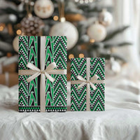 New Zealand Maori Niho Taniwha Wrapping Paper Kakariki Mangopare and Puhoro Pattern - Polynesian Pride