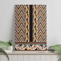 New Zealand Maori Niho Taniwha Canvas Wall Art Karaka Mangopare and Puhoro Pattern