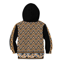 New Zealand Maori Niho Taniwha Kid Hoodie Karaka Mangopare and Puhoro Pattern