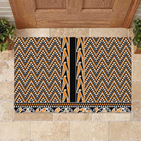 New Zealand Maori Niho Taniwha Rubber Doormat Karaka Mangopare and Puhoro Pattern