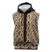 New Zealand Maori Niho Taniwha Sleeveless Hoodie Karaka Mangopare and Puhoro Pattern - Polynesian Pride