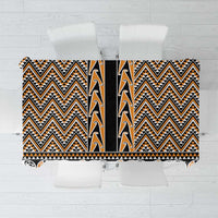 New Zealand Maori Niho Taniwha Tablecloth Karaka Mangopare and Puhoro Pattern LT9 Gold - Polynesian Pride