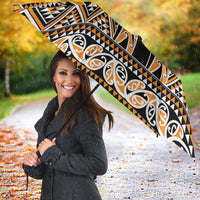 New Zealand Maori Niho Taniwha Umbrella Karaka Mangopare and Puhoro Pattern - Polynesian Pride